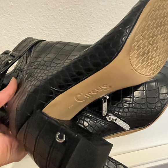 Sam Edelman hardee boots size 8 black croc excellent - Picture 2 of 3